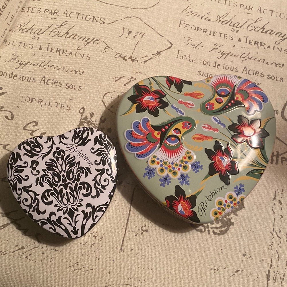 2 Brighton tins. Heart shaped.